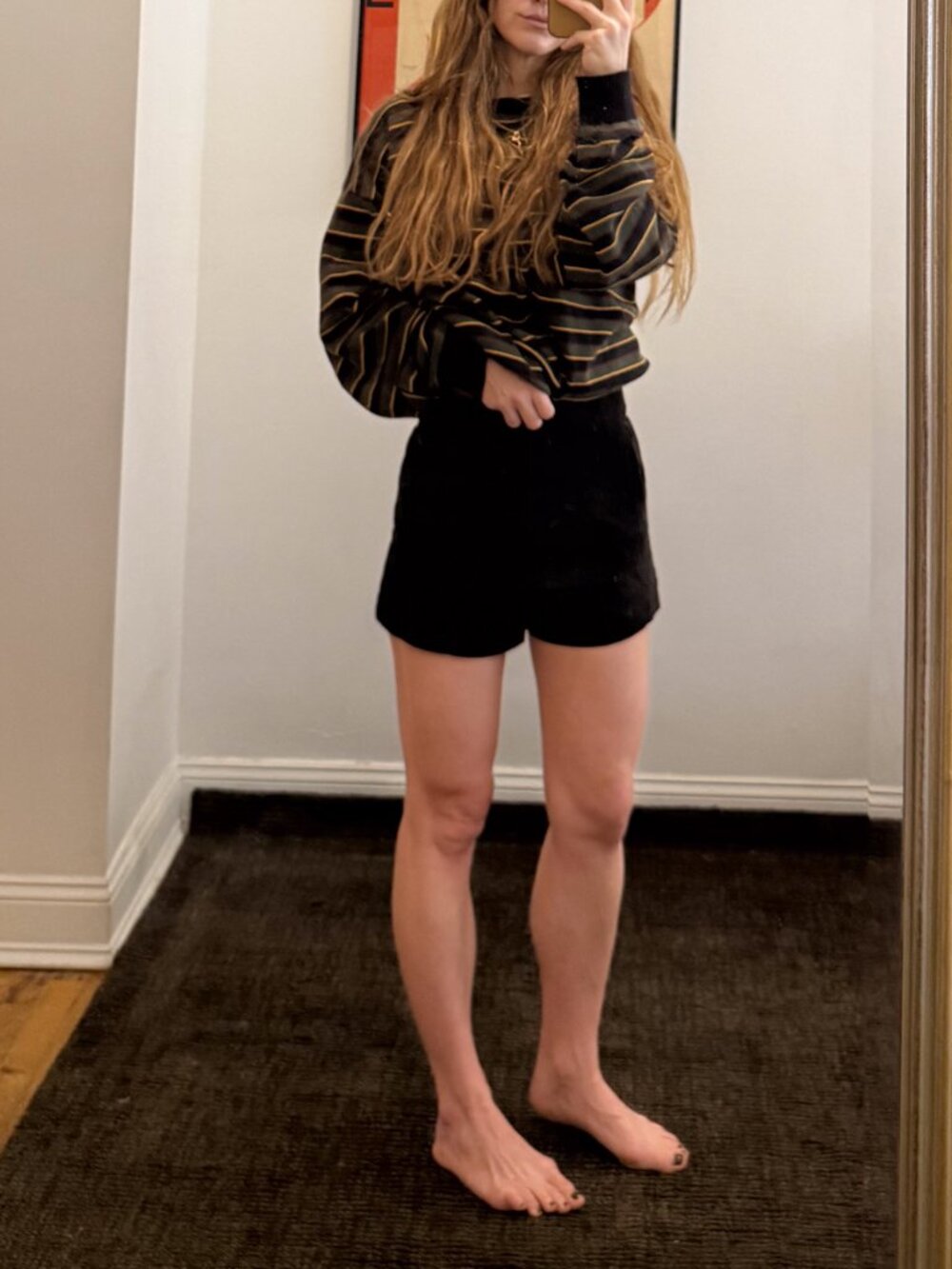 Vintage high waisted cotton black shorts XS-S